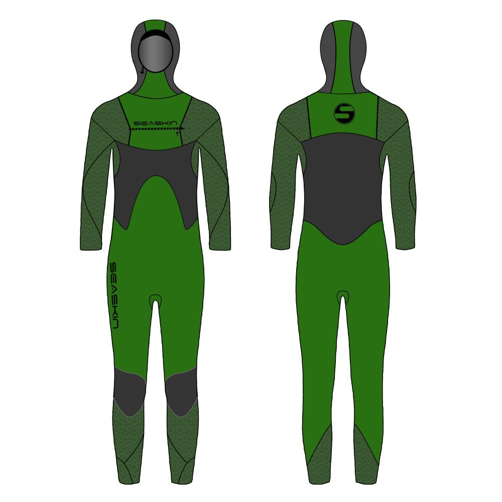 Seackin Mens 5mm κουκούλα νεοπρένης Wetsuits