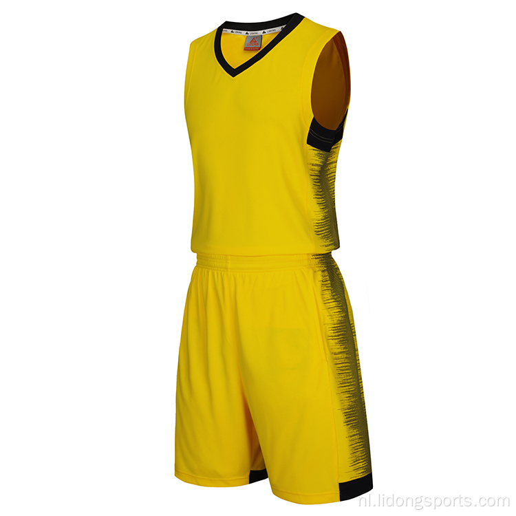 Hoogwaardige 100% polyester modieuze basketbal jerseys