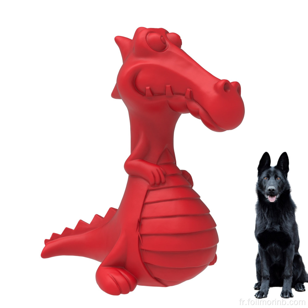 Jouets interactifs pour chiens en forme de dinosaure en caoutchouc naturel