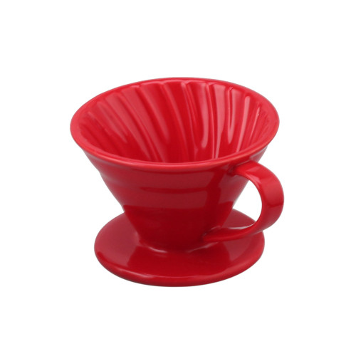 Red Ceramic Coffee Filter Cup