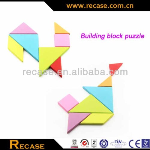 Customized wooden building block puzzle, Hand-assembled jigsaw puzzle