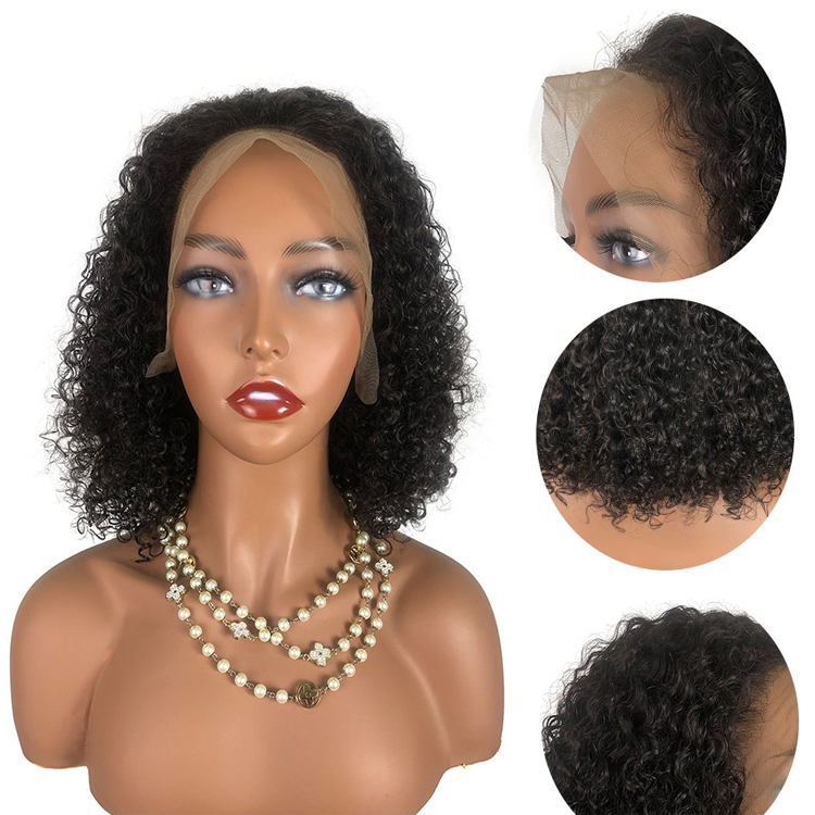 Kinky Curly Bob Lace Front Wigs Human Hair For Female Women, First Wig Unit Easy Going 150% 180% Density perruque cheveux humain