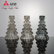 Set of 3 Crystal Glass Candle Holders candlestick