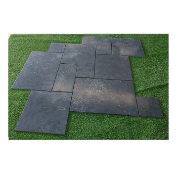 French Pattern Absolute Mountain Black Limestone Travertine Floor Tile