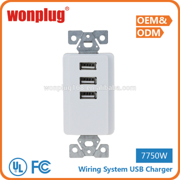 2015 Three USB GFCI Ground Fault Circuit Interrupter / Duplex Gfci Receptacle 220V