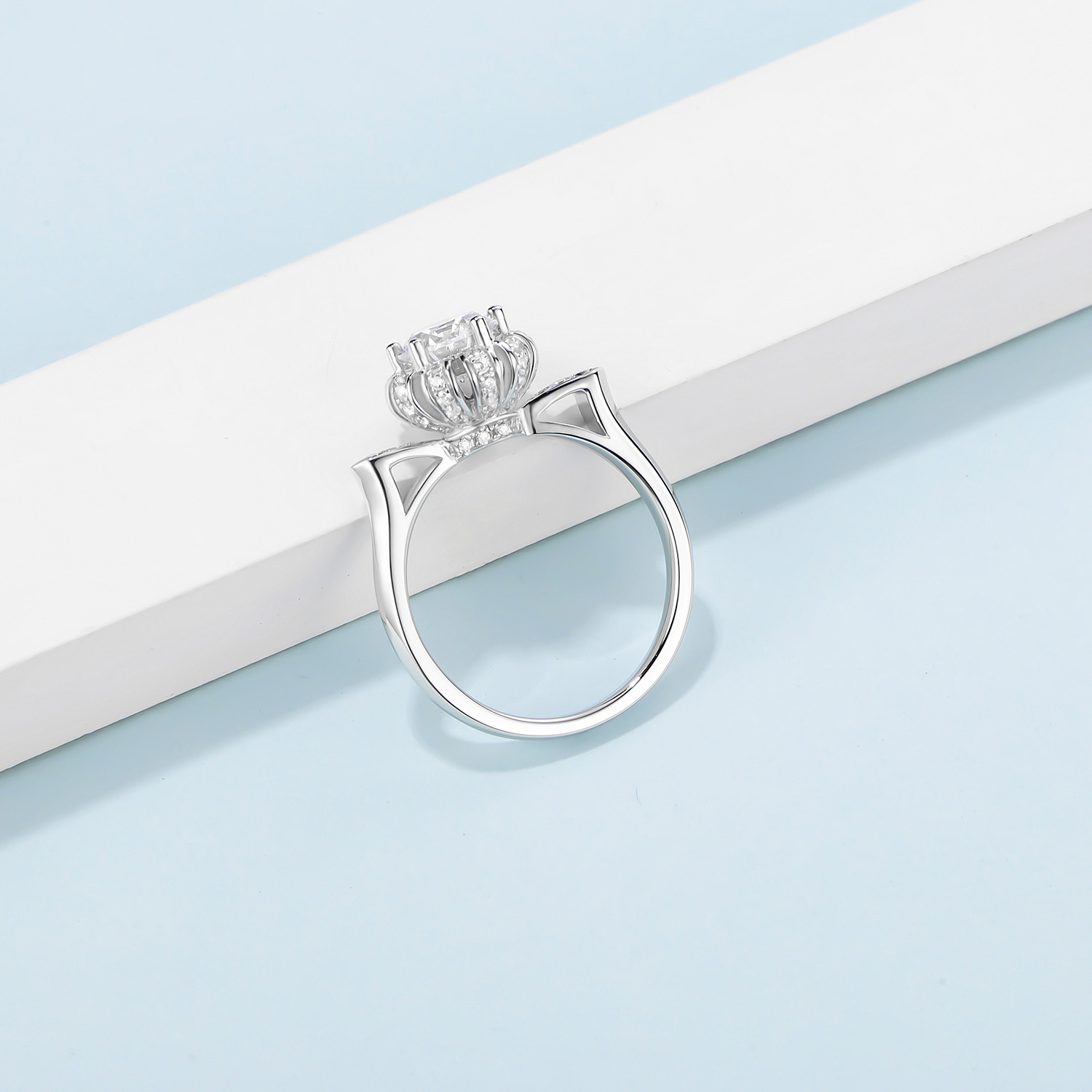 Simplest Engagement Silver Ring For Women Wedding Ring Four Prong Crystal  925 Silver Jewelry Rings For Anniversary