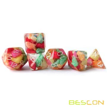 Dungeons and Dragons 7pcs Dice Set with Colorful Stone inserted