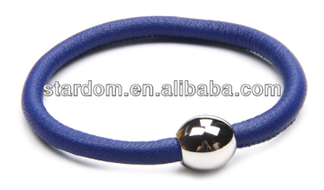 Colorful magnetic leather bracelet