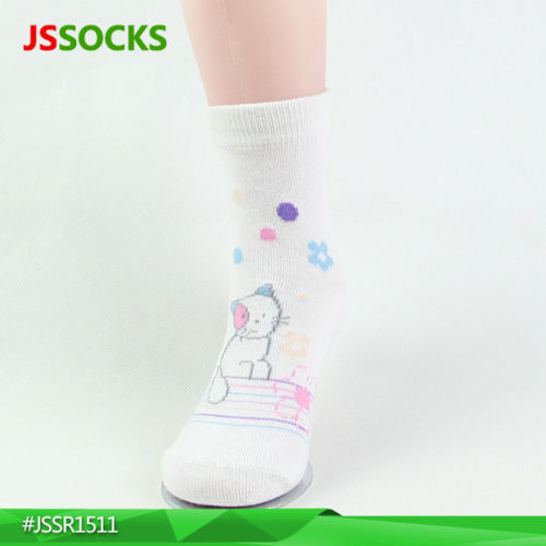 Wholesale cheap white socks with lovely cat girls cat socks