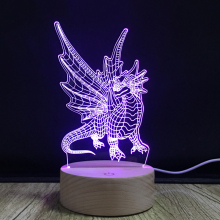 3D Night Light Optical Illusion Dinosaur Lamp
