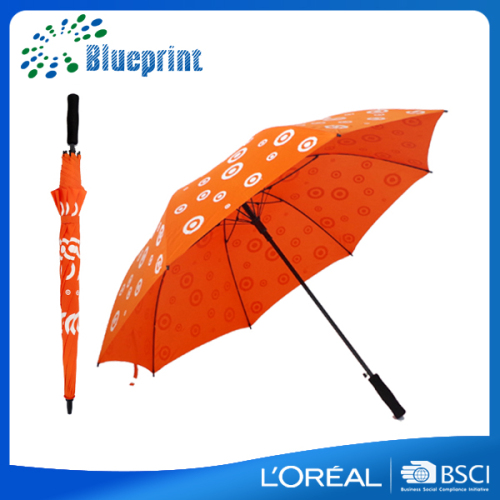 Windproof fiberglass double canopy bright colored golf umbrella