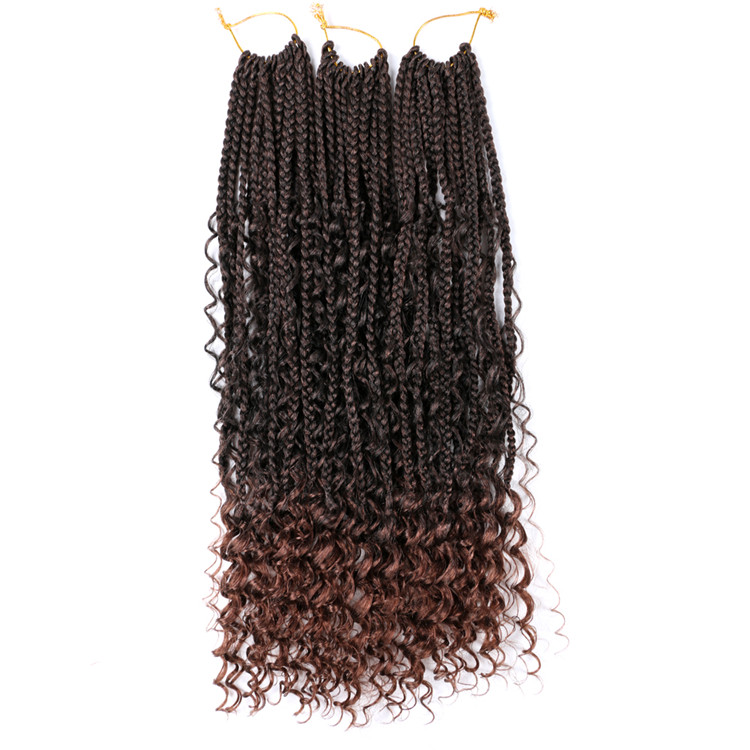 Box Braids River Crochet Hair with Loose Curly Ends Goddess Box Braids with Mermaid Waves 18inch 22inch 24inch