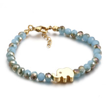Lucky elephant charm glass bead bracelet