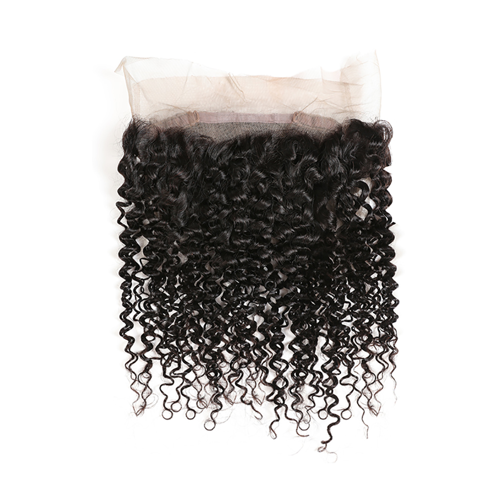 10A Cuticle Aligned Hair Can Be Bleached Factory Price Kinky Curl Front 360 Lace Frontal In Stock