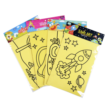 Popular sand art painting set packed in poly bag