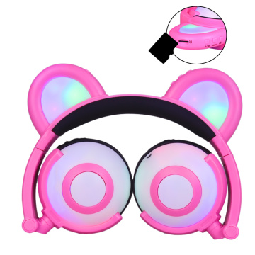 Colorful Flash Panda Ear Earphone Headphones