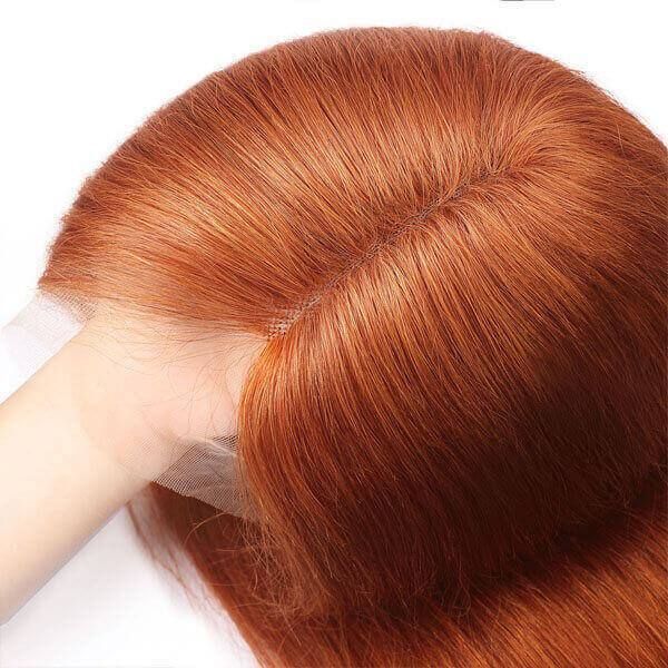 Ginger Red Orange HD Lace Front Wig , 99j Red Color Human Hair Wigs For Black Woman , Orange Color Wig Lace Front Human Hair