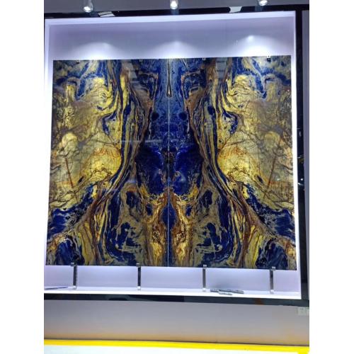 Big blue sodalite slabs design for house