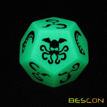 High quality custom polyhedral 12 sided glowing dice, luminous polyhedral dice