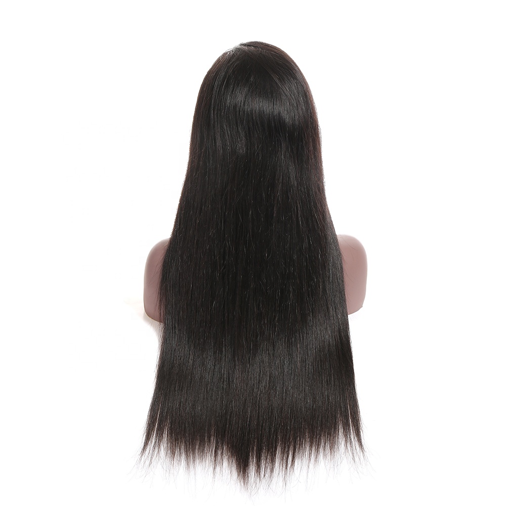 Pre Plucked 100% Remy Virgin Mink Brazilian Human Hair 16 Inch Straight 360 Degree Swiss Lace Wig