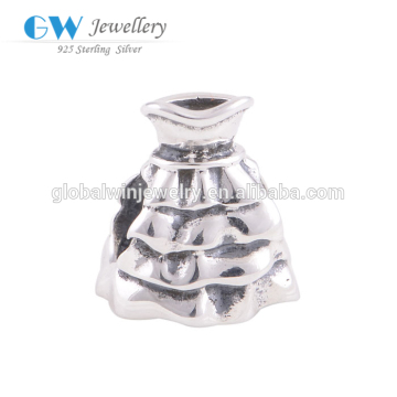 Classic Skirt Sterling Silver Charm Logo Engraved Jewelry Tag Charm