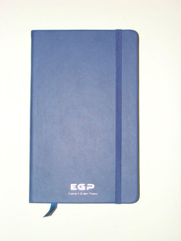 embossed sliver logo agenda PU notebook with pocket weekly agenda