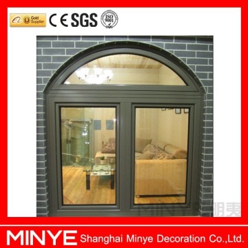 top arch design aluminum casement window/circle design window