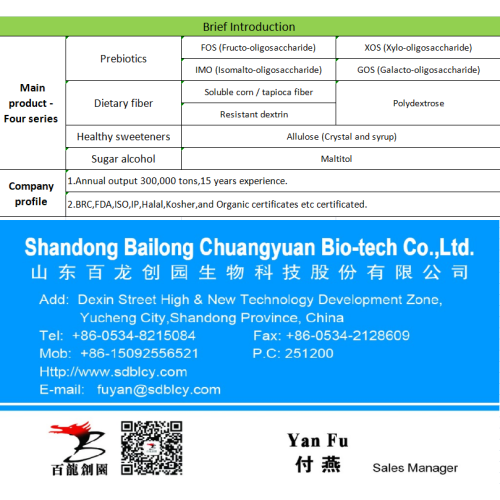 Vente directe d&#39;usine FOS Fructo-oligosaccharide en poudre