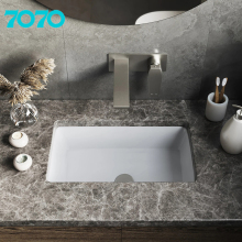White Rectangular Undermounted Hand Wash Basin for Bathroom