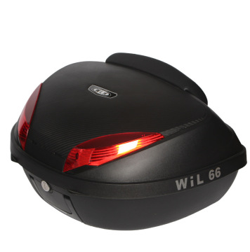 Aluminum Motorcycle Tail Box - 52L Rear Top Case for Helmet Storage