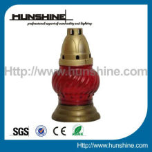 garve light glass/wax candle grave stone lights witt battery