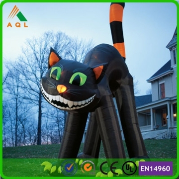 cheap black inflatable halloween cat/ giant inflatable lucky cat hot sale