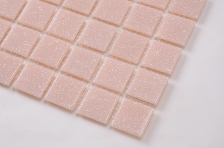 for Swimming Pool Decorative Hot Melting Glass Pink Mosaic Tile