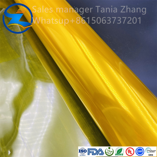 High quality yellow color PVC translucent film