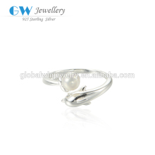 925 Solid Silver Ring Nature Pearl Ring Beautiful Ring