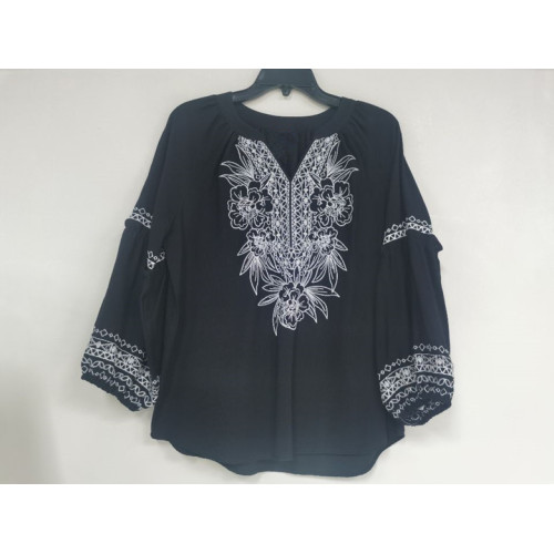 Ladies woven embroidered top