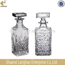 Handmade Pressed Clear Whisky Decanter Set