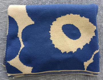 Hot Sale Flower Acrylic Winter Knit Throw Blanket