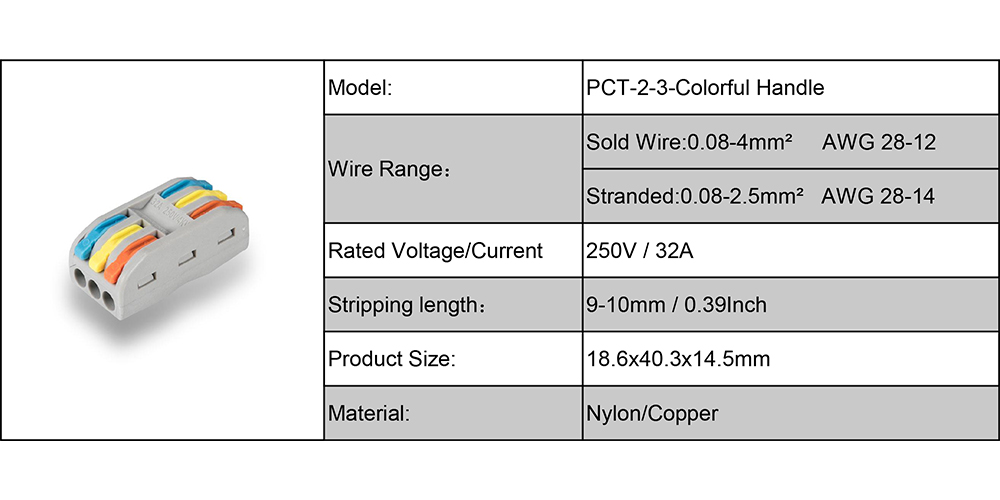 PCT-2-3 colorful handle connector