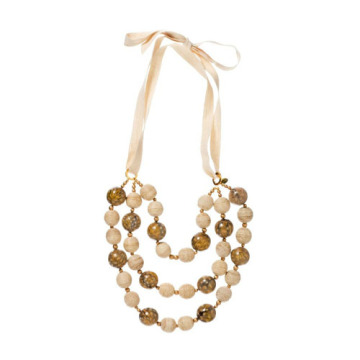 Large Bead Necklace Women Fabric Necklace