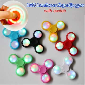2017 top selling led fidget spinner glowing finger spinner with flashing customized led hand spinner toy