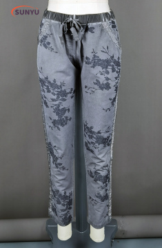 Ladie's cold dyed canvas print pant