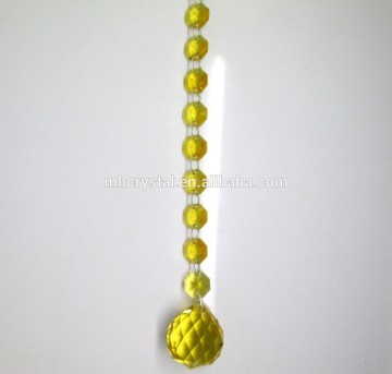 Yellow Crystal Octagon Beads chain MH-12777