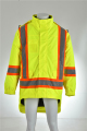 Hi Vis Class 3 Hooded Bomber Winter Safety Jacket Reflekterande Vattentät