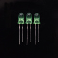 5mm Πράσινο διάχυτο LED 520nm 17mm Short Pin