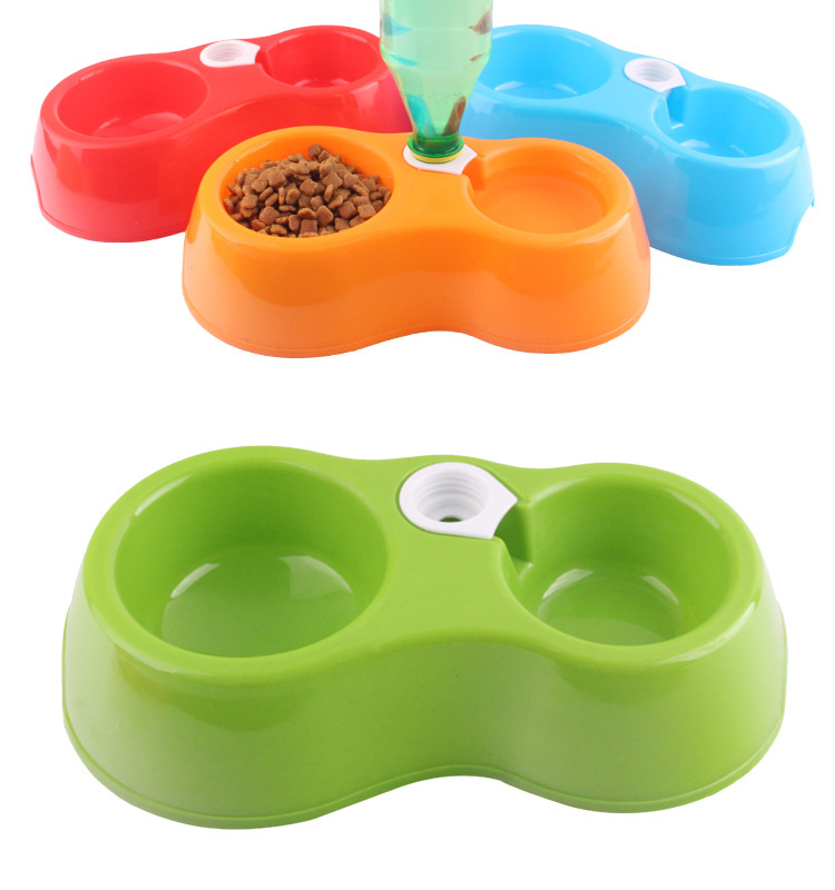 Pet Water Dispenser Double Bowl Dual-use Pluggable Pet Bottle Drop-resistant Temperature Resistant High Quality Dog Food Bowl