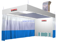 Garage Spray Booth Prep Stations / Car Preparation Station 6300*3450*28000mm