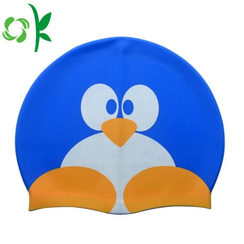 Silicone Bonito Swim Pinguim Forma Swim Cap Impermeável