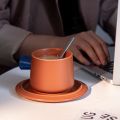 Copa de té de porcelana y platillo en caja taza de novedad creativa y taza de café con platillo con platillo