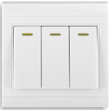 Hot 16A three gang one/two way switch